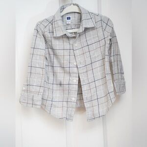 Janie and Jack Gray Plaid Button Down Shirt